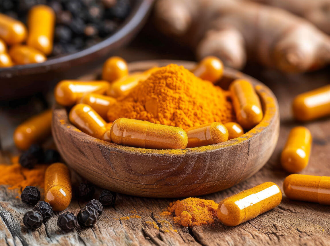 kurkuma, černý pepř 