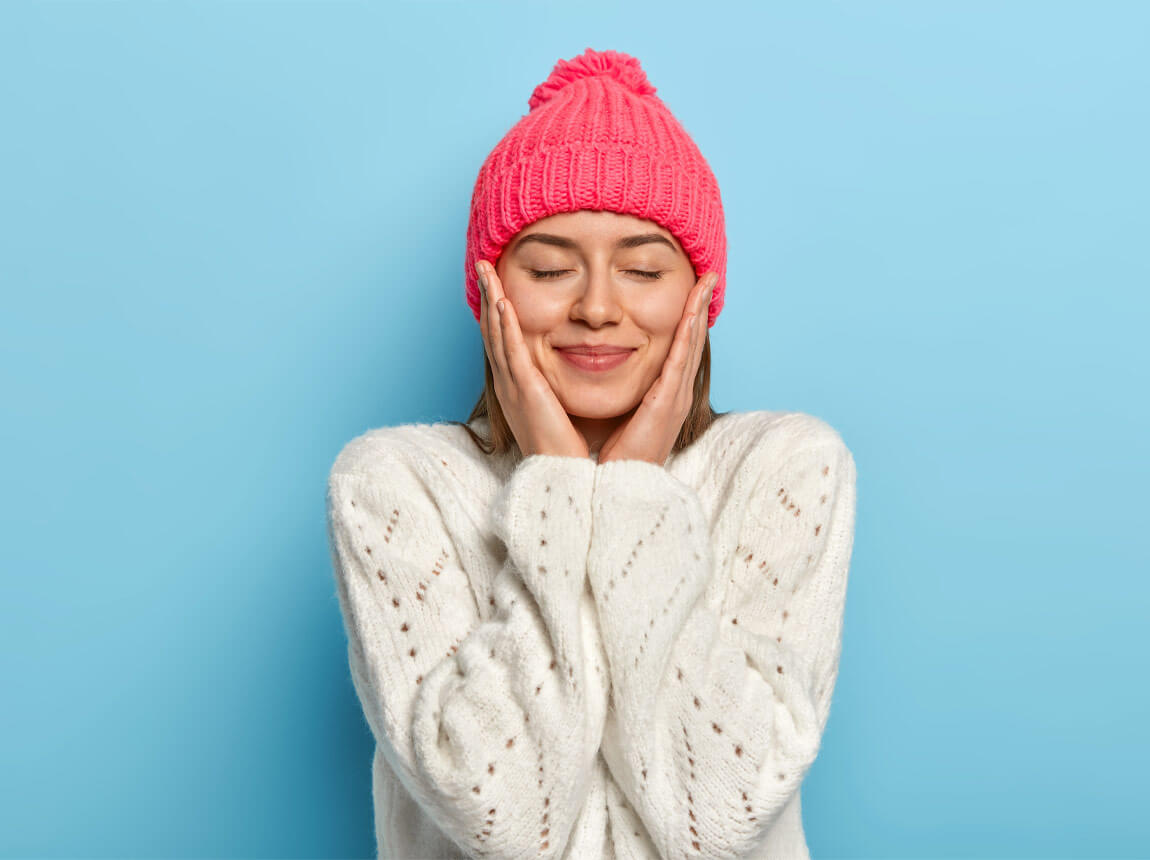 žena, zima - krásná pleť 