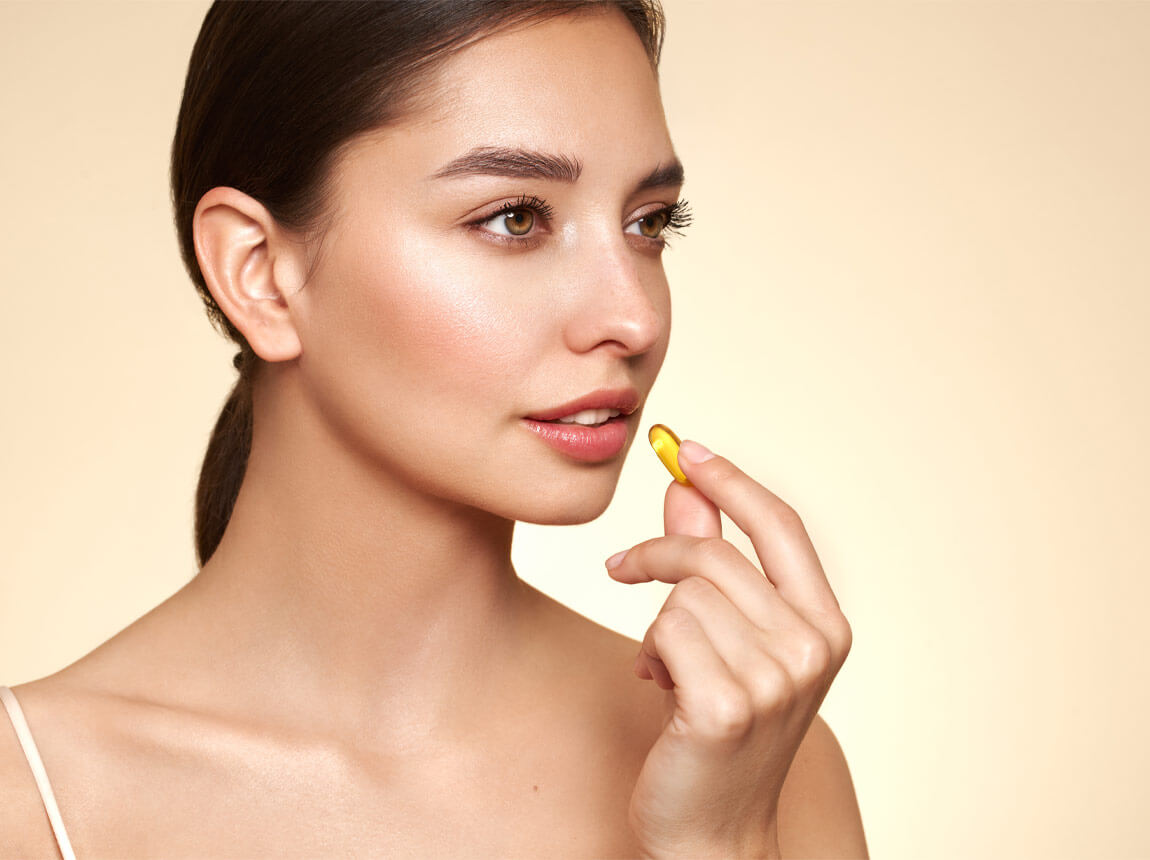 omega 3 - žena s kapslí 