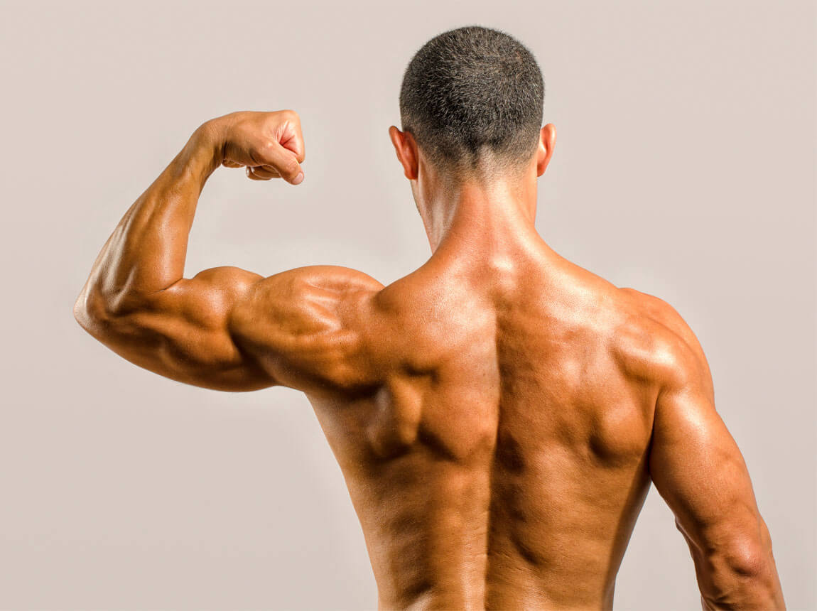 muž - trénink bicepsů