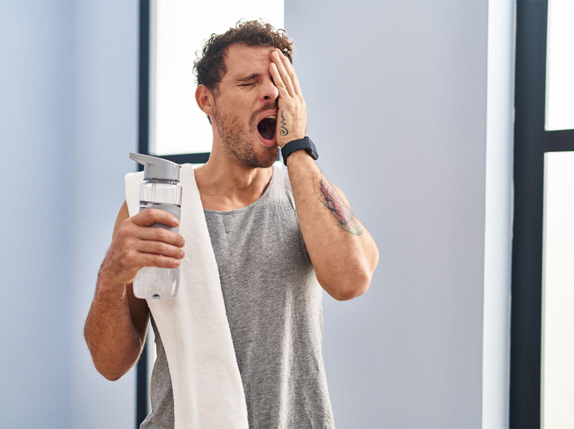 unavený muž po tréninku