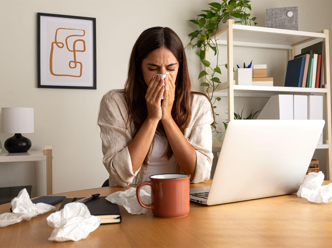 žena s nachlazením