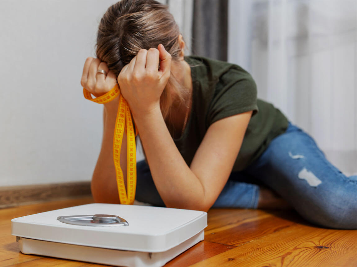 smutná žena – žádné výsledky při hubnutí