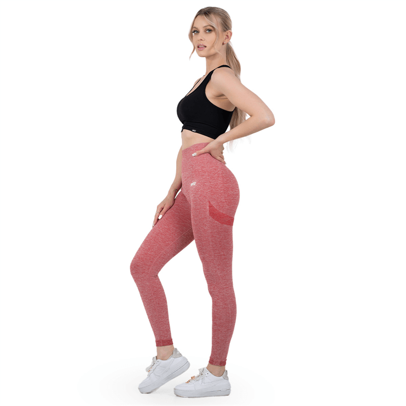 SFD WEAR Seamless Leggings Push UP Red Melange