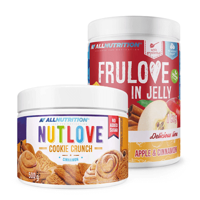 ALLNUTRITION Frulove in Jelly 1000g Apple & Cinnamon+Nutlove Cinnamon Cookie Crunch 500g