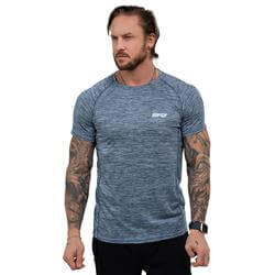 MUŽI T-SHIRT DRY BLUE MELANGE