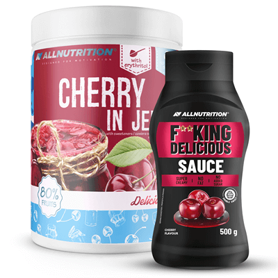 ALLNUTRITION FRULOVE In Jelly Cherry 1000g + Fitking Delicious Sauce Cherry 500g