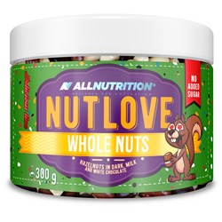 NUTLOVE WHOLENUTS - HAZELNUTS IN DARK, MILK AND WHITE CHOCOLATE
