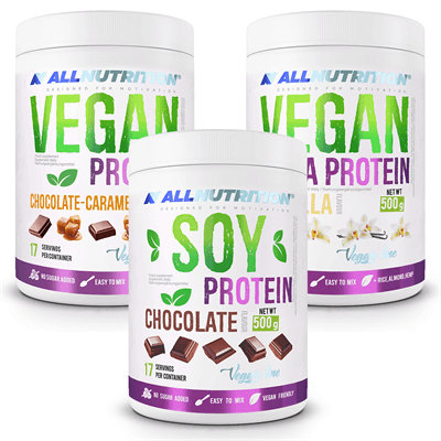 ALLNUTRITION Vegan Protein 500g + Soy Protein 500g + Vegan Pea Protein 500g