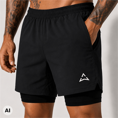 Allwear Šortky Runner 2v1 BLACK